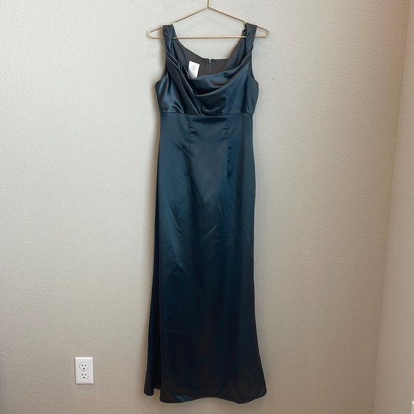 Watters Dresses & Skirts - Watters and Watters Gray Satin Drape Neck Bridesmaid Dress Size 6